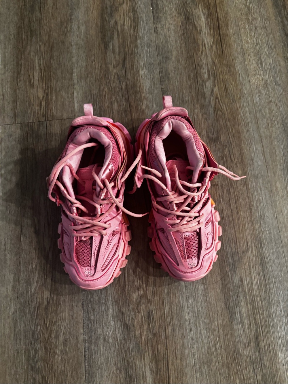 Balenciaga Kids Pink Chunky Trail Sneakers - Picture 2 of 4